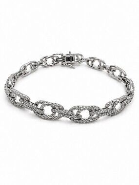 S925 Crystal Pavé Link Tennis Bracelet